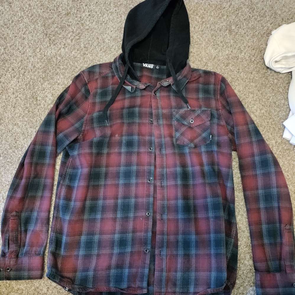 Vans flannel with hood.